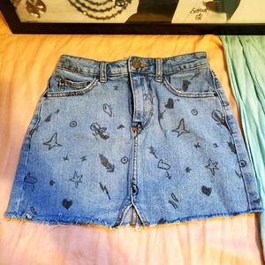 Denim mini skirt